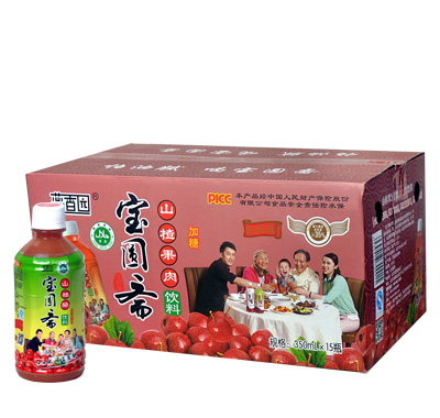 宝圆斋山楂果肉饮料350ml加糖