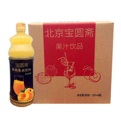 宝圆斋黄桃果肉饮料1L加糖