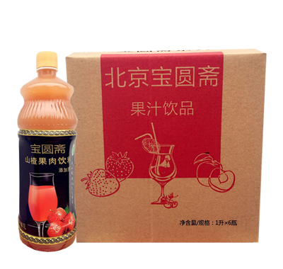 宝圆斋山楂果肉饮料1L加糖