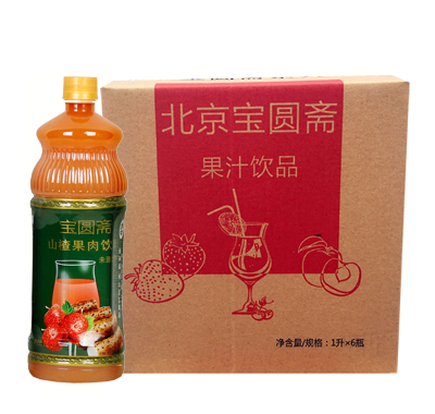 宝圆斋山楂果肉饮料1L未加糖