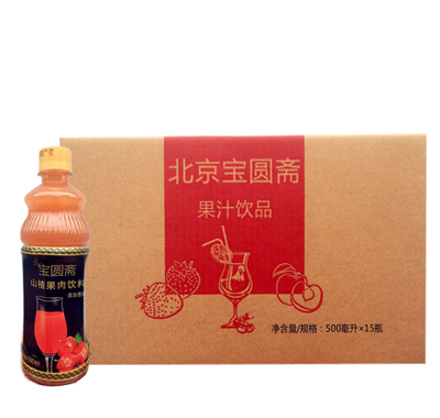 宝圆斋山楂果肉饮料500ml加糖
